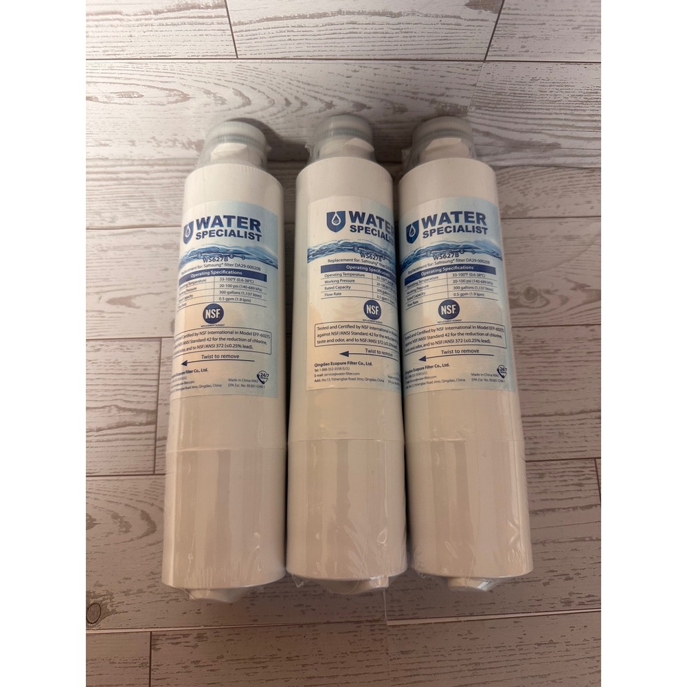 Water Specialist WS627B Refrigerator Water Filter Repl Samsung DA29-00020B 3pk